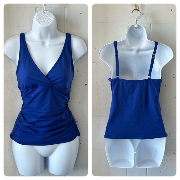 Chaps Royal Blue Tankini Swim Top - Picture 1 of 8